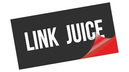 LINK  JUICE text on black red sticker stamp.