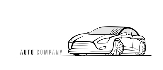 Sport car vector line style. Racing auto 