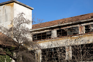 Olona Valley (VA), Italy - April 01, 2021: Old factories and industrial archeology.