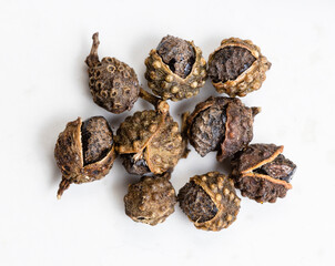 few dried sichuan pepper peppercorns close up