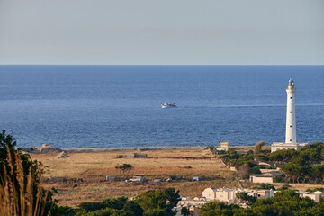 the lighthouse of San vito lo Capo in sicily photographed with a telephoto lens