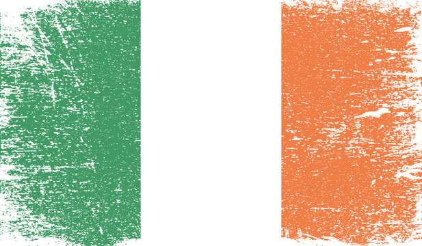 Ireland Flag With Grunge Texture