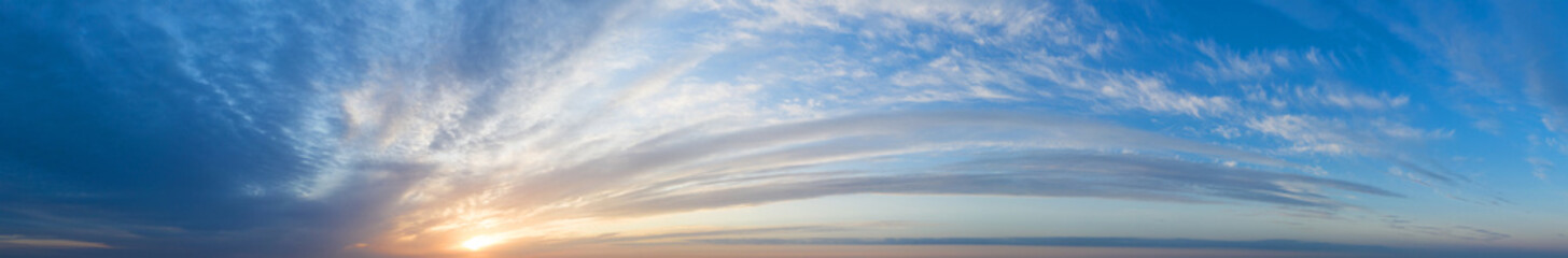  panorama sky. Beautiful cloud in the sunrise sky background. Sky banners background.