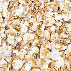 oat flakes with rye bran close up