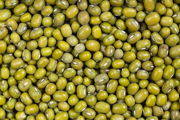 background - raw green mung beans