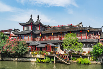 Fototapeta premium Architecture of Confucius Temple Commercial Street, Nanjing, China