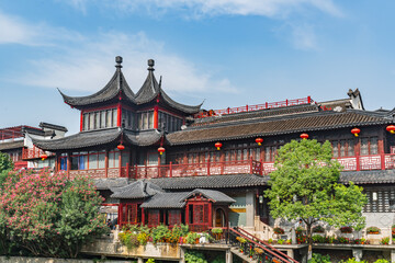 Architecture of Confucius Temple Commercial Street, Nanjing, China