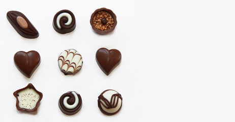 sweet chocolate candies with filling