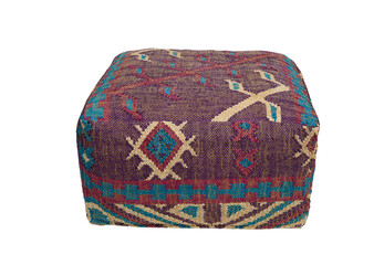 hand woven cushion chair isolated on white background​ with​ clipping​ path​