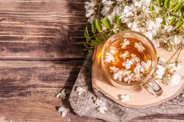 Tea from rose hips flowers, vitamin drink, hard light, dark shadow