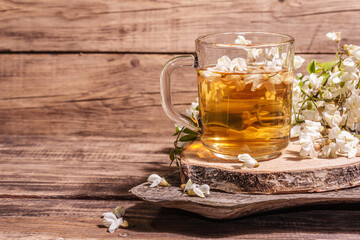 Tea from rose hips flowers, vitamin drink, hard light, dark shadow