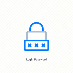 login password secure line style concept graphic design vector illustration