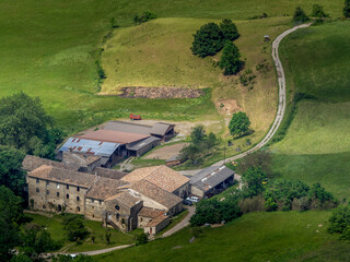 Valcroissant Abbey seen from a high spot