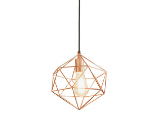 Industrial Metal Cage Pendant Light Hanging Lamp Edison Bulb lighting.,lamp isolated on a white background.,This has clipping path.
