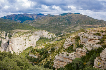Fototapeta na wymiar View of Mallos de Riglos, in Huesca, Spain