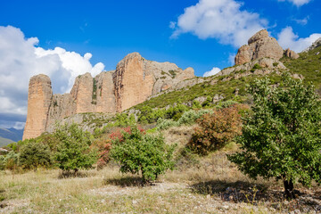 View of Mallos de Riglos, in Huesca, Spain