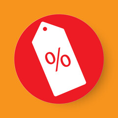 Price tag with percentage sign, shopping discount sign concept vector illustration
