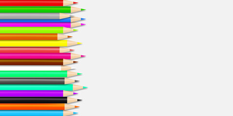 Pile of colorful crayon colored pencil vector illustration