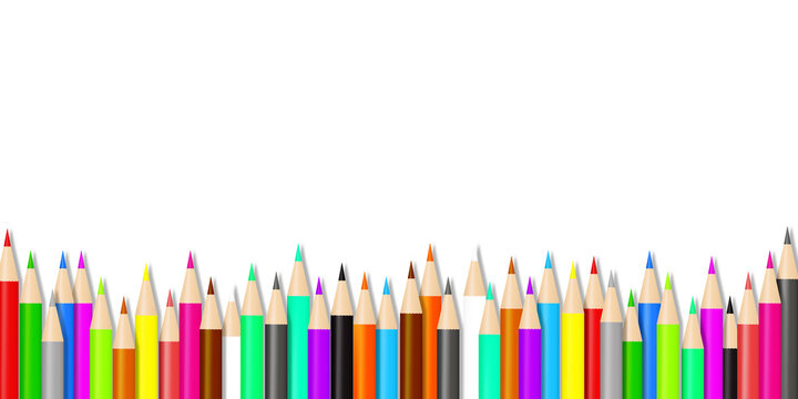 Pile of colorful crayon colored pencil vector illustration