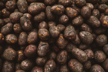 close up of a pile of potatoes