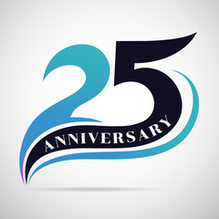 25th Years Anniversary Celebration Template Design. 