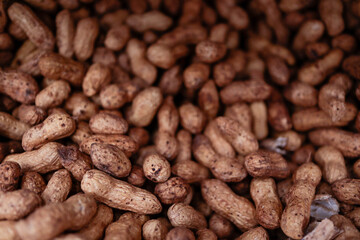 close up of peanuts on the market