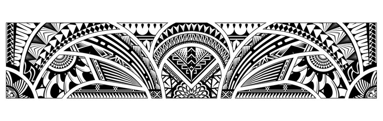 Abstract Polynesian art tattoo border