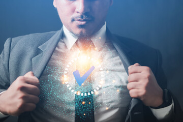 A young businessman decides to become a business tech super hero.
