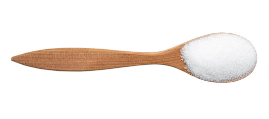 extract of stevia plant in wood spoon isolated