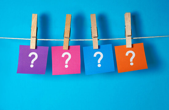Question Mark Hanged Papers Concept