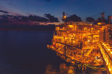 Offshore platform Industry in the sea is a natural oil and gas production petroleum