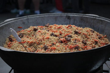 vat with pilaf