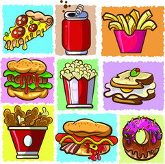 A delicious Fast Food moment! Vector Art