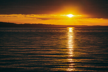 sunset over the sea