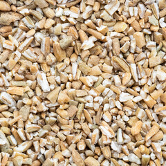 crushed rye groats close up