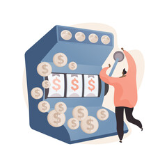 Slot machine abstract concept vector illustration.