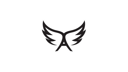 Creative Black Wings A Letter alphabet Logo Vector