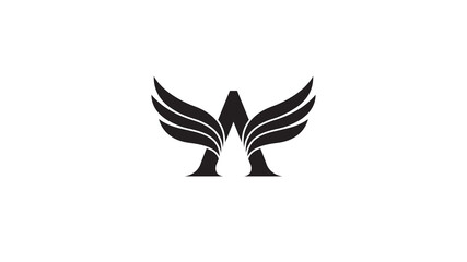 Creative Black Wings A Letter alphabet Logo Vector