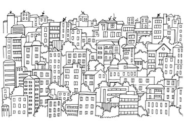 Hand drawn City Sketch for your design