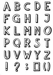Hand drawn alphabet letters