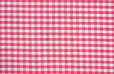 red and white checkered tablecloth texture background.