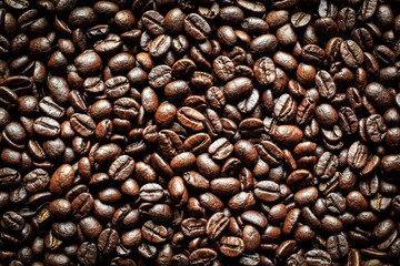 Roasted Coffee Beans background texture. 