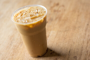 Cold Coffee On Wooden table