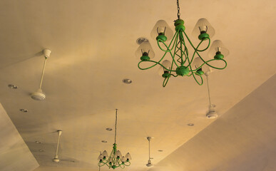 Vintage style lamps decorated on the ceiling.