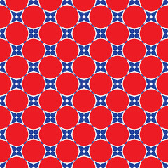 Abstract blue flower patterns on red background, Abstract vector wallpaper, Seamless pattern background.