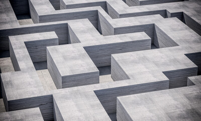 reinforced concrete labyrinth.