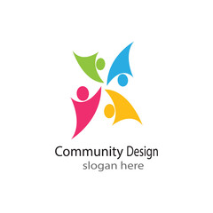 Community, network and social icon design template