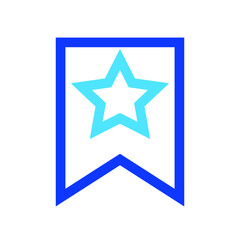 Two-color thin line bookmark vector icon illustration on a white background.  Royalty-free and fully editable.