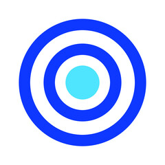 Two-color thin line target vector icon illustration on a white background.  Royalty-free and fully editable.