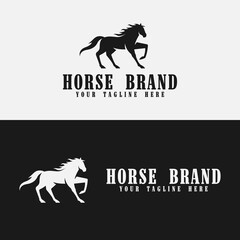 set horse logo vector design logo template